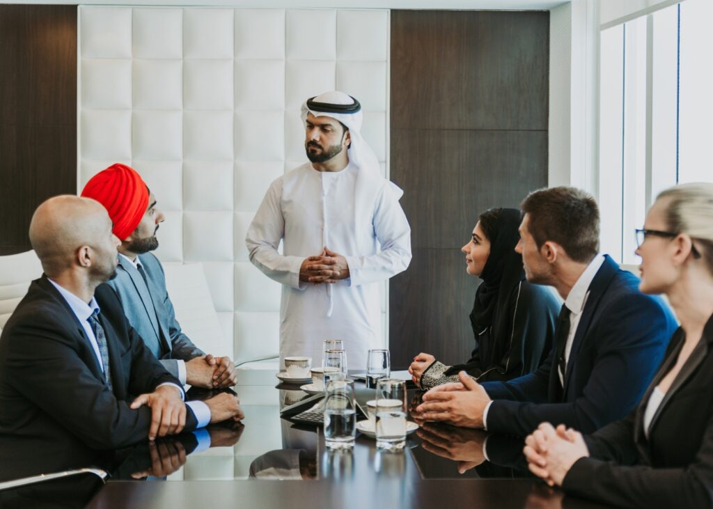 Confidential executive recruitment meeting in Dubai UAE